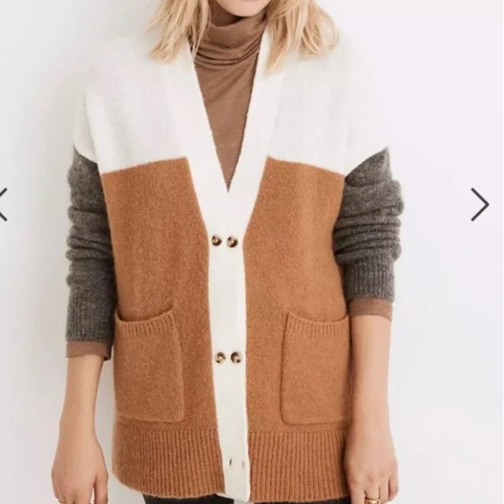 Madewell Allston Colorblock Double Button Cardiga… - image 1